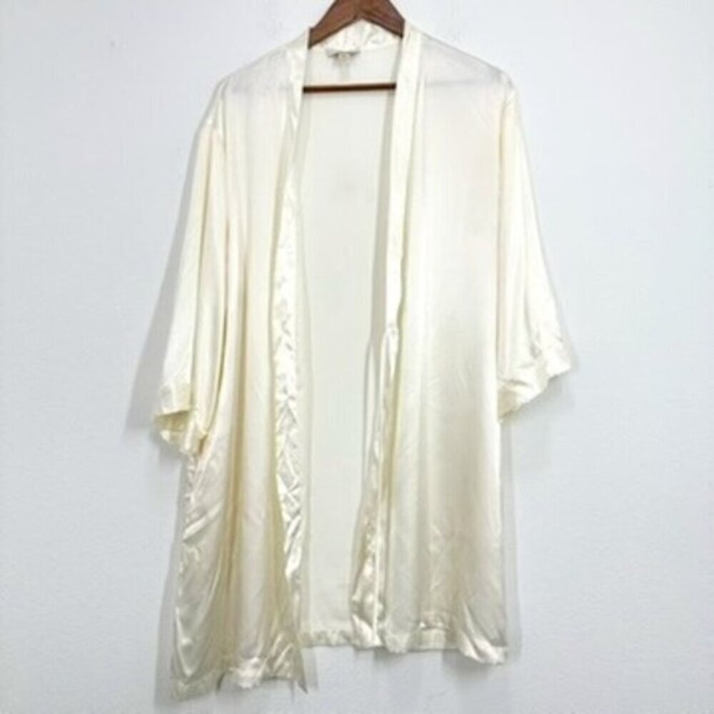 Vera Wang Ivory Short Kimono Robe Bridal Pictures Wedding Day Romantic‎ Classic